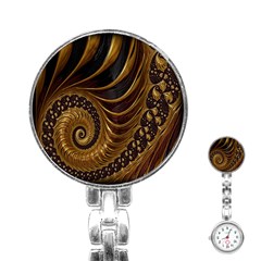 Fractal Spiral Endless Mathematics Stainless Steel Nurses Watch by Nexatart