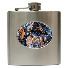 Frost Leaves Winter Park Morning Hip Flask (6 Oz) by Nexatart