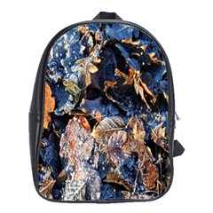 Frost Leaves Winter Park Morning School Bags(large)  by Nexatart