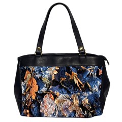 Frost Leaves Winter Park Morning Office Handbags (2 Sides)  by Nexatart