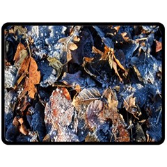 Frost Leaves Winter Park Morning Fleece Blanket (large)  by Nexatart