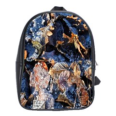 Frost Leaves Winter Park Morning School Bags (xl)  by Nexatart