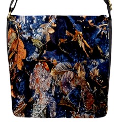 Frost Leaves Winter Park Morning Flap Messenger Bag (s) by Nexatart