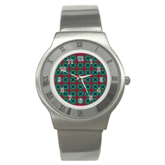 Geometric Patterns Stainless Steel Watch