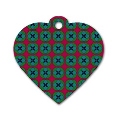 Geometric Patterns Dog Tag Heart (two Sides) by Nexatart