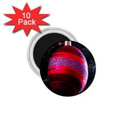 Glass Ball Decorated Beautiful Red 1 75  Magnets (10 Pack)  by Nexatart