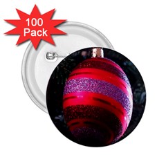 Glass Ball Decorated Beautiful Red 2 25  Buttons (100 Pack)  by Nexatart