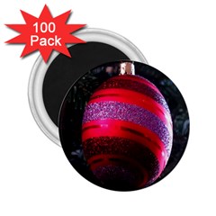 Glass Ball Decorated Beautiful Red 2 25  Magnets (100 Pack)  by Nexatart