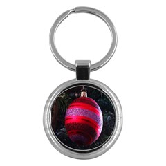 Glass Ball Decorated Beautiful Red Key Chains (round) 