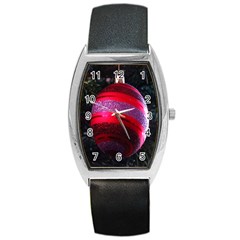 Glass Ball Decorated Beautiful Red Barrel Style Metal Watch by Nexatart