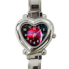 Glass Ball Decorated Beautiful Red Heart Italian Charm Watch by Nexatart