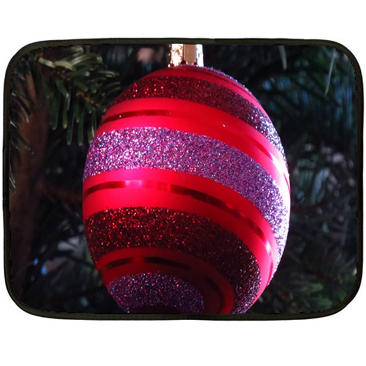 Glass Ball Decorated Beautiful Red Fleece Blanket (Mini)