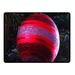 Glass Ball Decorated Beautiful Red Fleece Blanket (small) by Nexatart