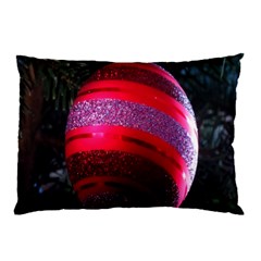 Glass Ball Decorated Beautiful Red Pillow Case (two Sides) by Nexatart