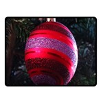 Glass Ball Decorated Beautiful Red Double Sided Fleece Blanket (Small)  45 x34  Blanket Front