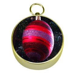 Glass Ball Decorated Beautiful Red Gold Compasses by Nexatart