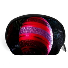 Glass Ball Decorated Beautiful Red Accessory Pouches (large)  by Nexatart