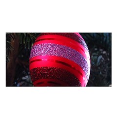 Glass Ball Decorated Beautiful Red Satin Shawl by Nexatart