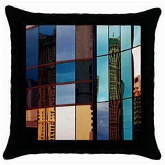 Glass Facade Colorful Architecture Throw Pillow Case (black) by Nexatart