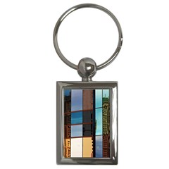 Glass Facade Colorful Architecture Key Chains (rectangle) 