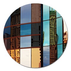 Glass Facade Colorful Architecture Magnet 5  (round) by Nexatart