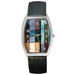 Glass Facade Colorful Architecture Barrel Style Metal Watch by Nexatart