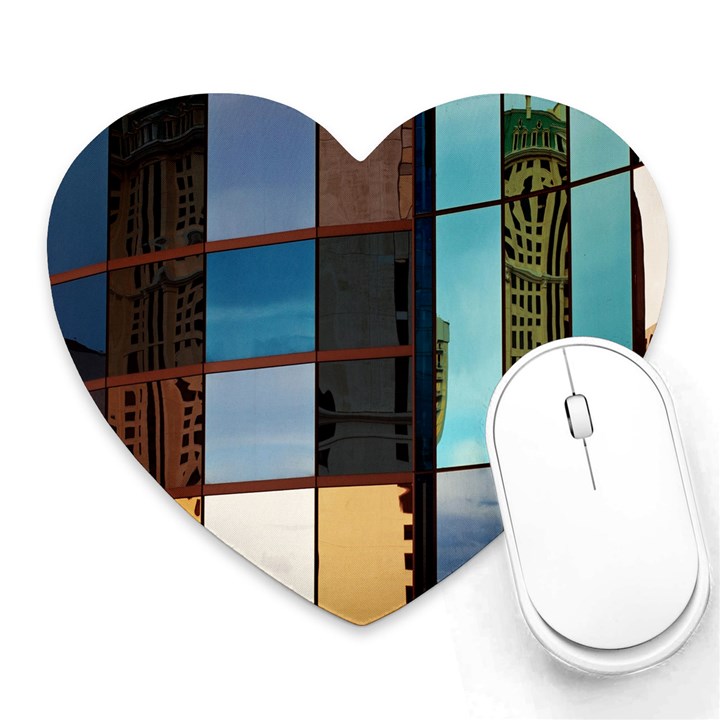 Glass Facade Colorful Architecture Heart Mousepads