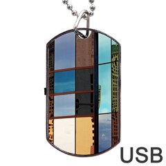 Glass Facade Colorful Architecture Dog Tag Usb Flash (two Sides) by Nexatart