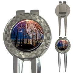 Full Moon Forest Night Darkness 3-in-1 Golf Divots by Nexatart