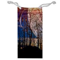 Full Moon Forest Night Darkness Jewelry Bag by Nexatart