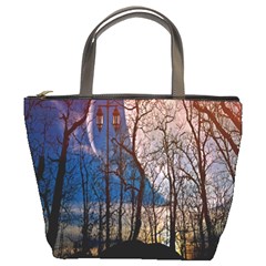 Full Moon Forest Night Darkness Bucket Bags by Nexatart