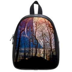 Full Moon Forest Night Darkness School Bags (small)  by Nexatart