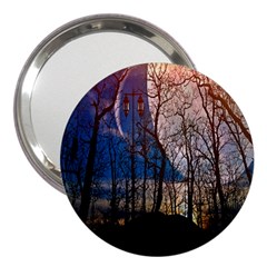 Full Moon Forest Night Darkness 3  Handbag Mirrors by Nexatart