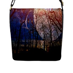 Full Moon Forest Night Darkness Flap Messenger Bag (l)  by Nexatart