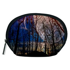 Full Moon Forest Night Darkness Accessory Pouches (medium)  by Nexatart