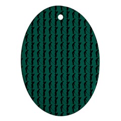 Golf Golfer Background Silhouette Oval Ornament (two Sides)