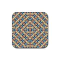 Modern Geometric Intricate Pattern Rubber Coaster (square)  by dflcprints