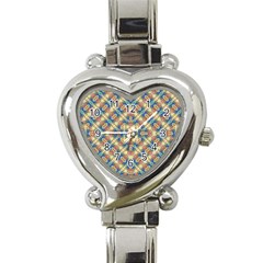 Modern Geometric Intricate Pattern Heart Italian Charm Watch by dflcprints