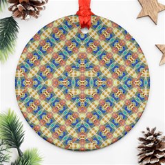 Modern Geometric Intricate Pattern Round Ornament (two Sides) by dflcprints