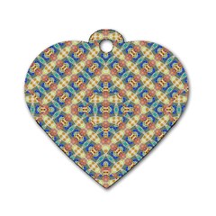 Modern Geometric Intricate Pattern Dog Tag Heart (one Side) by dflcprints