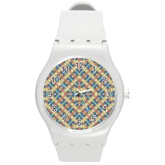 Modern Geometric Intricate Pattern Round Plastic Sport Watch (m) by dflcprints