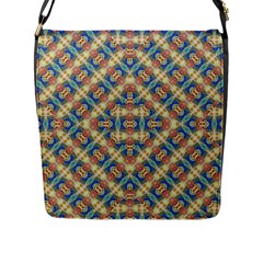 Modern Geometric Intricate Pattern Flap Messenger Bag (l)  by dflcprints