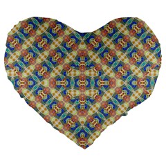 Modern Geometric Intricate Pattern Large 19  Premium Flano Heart Shape Cushions by dflcprints