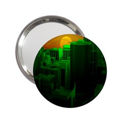 Green Building City Night 2 25  Handbag Mirrors by Nexatart