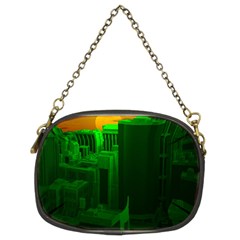 Green Building City Night Chain Purses (two Sides) 