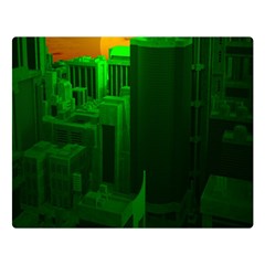 Green Building City Night Double Sided Flano Blanket (large)  by Nexatart