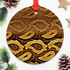 Golden Patterned Paper Ornament (round)