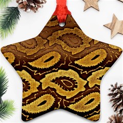 Golden Patterned Paper Ornament (star) by Nexatart