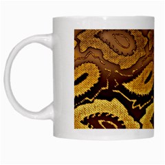 Golden Patterned Paper White Mugs by Nexatart