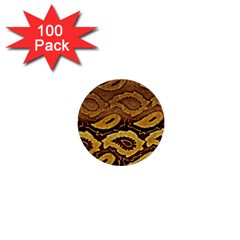 Golden Patterned Paper 1  Mini Buttons (100 Pack) 